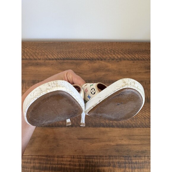 Louis Vuitton Y2K Murakami White Multicolor LV Buckle Mule Sandals Heels EU 40 - Picture 12 of 15